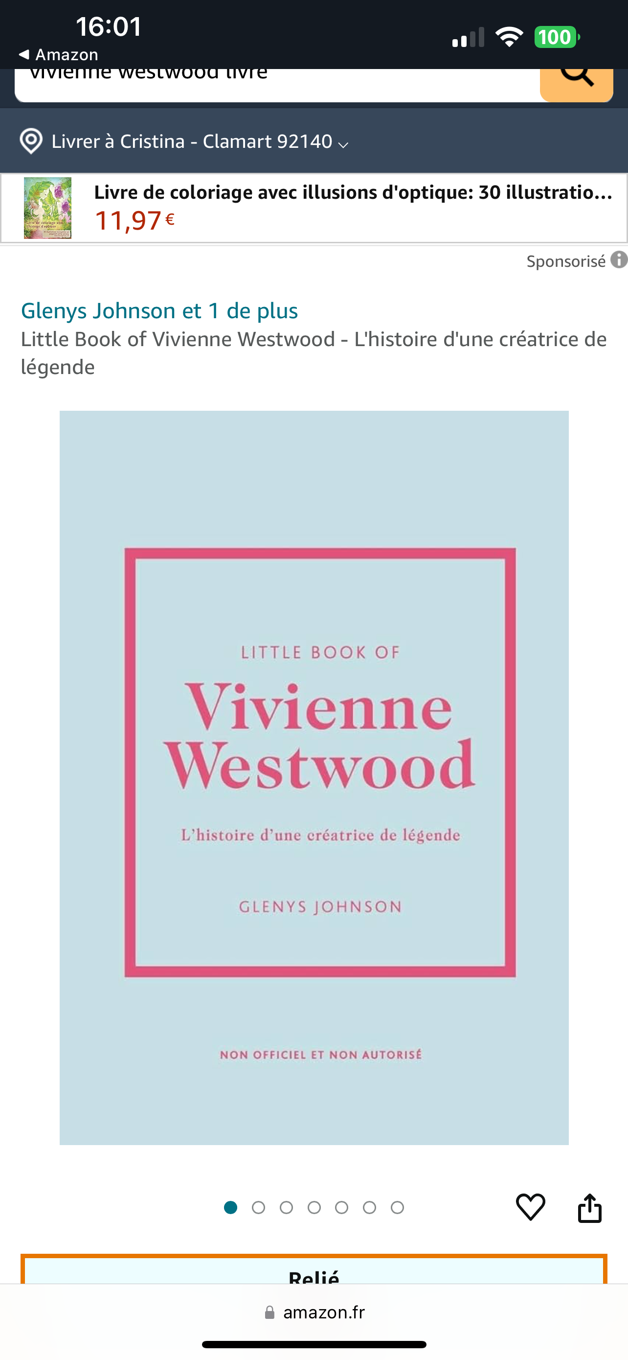 Little Book of Vivienne Westwood – L&rsquo;histoire d&rsquo;une créatrice de légende / Glenys Johnson / Place des Victoires